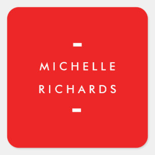 Modern and Simple Red Square Sticker