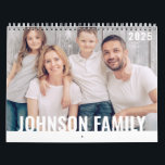 Modern and Simple Typography Custom Family Photos Calendar<br><div class="desc">Design is composed of modern and simple sans serif typography. Add family photos in the background for each month.</div>