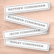 Modern And Simple Typography Frame Add Four Names Kids' Labels at Zazzle