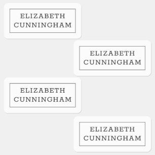 Modern and Simple Typography Frame Add Your Name Kids' Labels