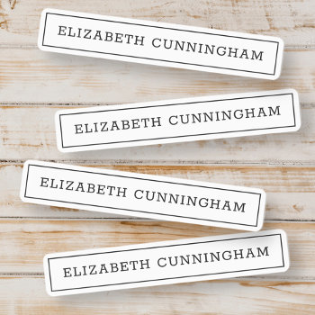 Modern And Simple Typography Frame Add Your Name Kids' Labels by SelectPartySupplies at Zazzle