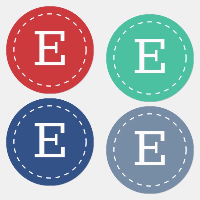 Modern and Simple Typography Monogram Stitch Kids' Labels (Group)