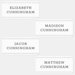 Modern and Simple Typography Stitch Add Names Kids&#39; Labels