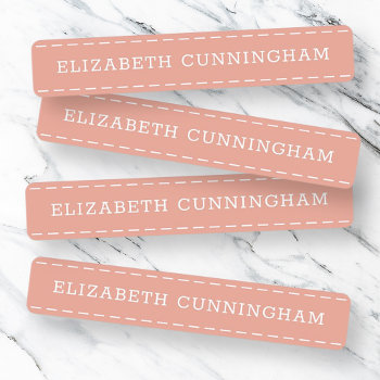 Modern And Simple Typography Stitch Add Your Name Kids' Labels by SelectPartySupplies at Zazzle