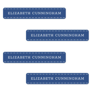 Modern and Simple Typography Stitch Add Your Name Kids' Labels