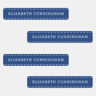 Modern and Simple Typography Stitch Add Your Name Kids' Labels