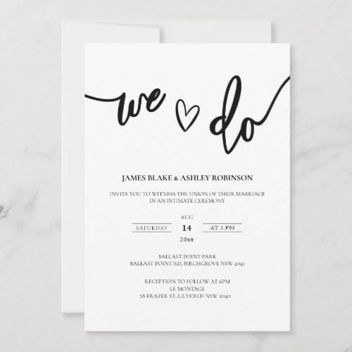 Modern and simple we do love heart invitation