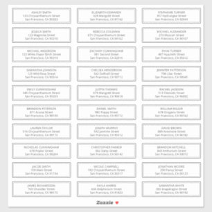 Modern and Simple Wedding Guest Names Address Sticker