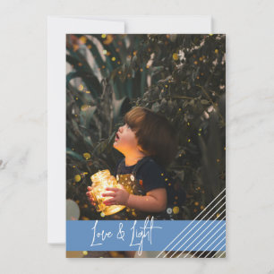 Modern and Simply Love and Light Hanukkah Holiday Card