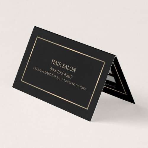 Modern and Sleek Black and Gold Appointment Card