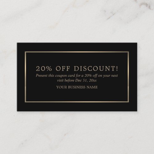 Modern and Sleek Black and Gold Discount Voucher