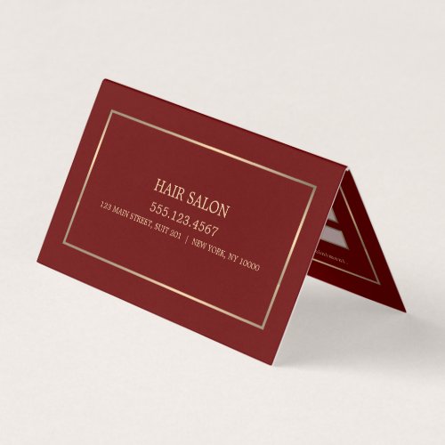 Modern and Sleek Red and Gold Appointment Card