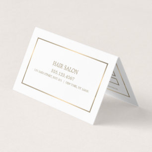 Modern and Sleek, White and Gold Appointment Card