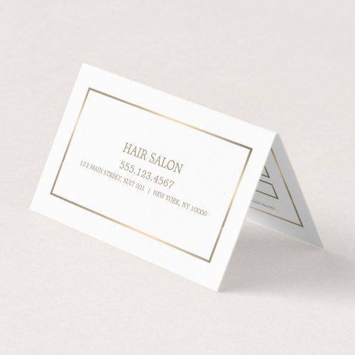 Modern and Sleek White and Gold Appointment Card