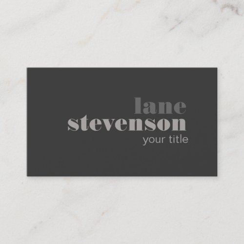 Modern and Sophisticated Bold Font Black Business Card