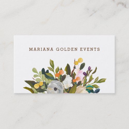 Modern and Sophisticated Floral Business Card Gold