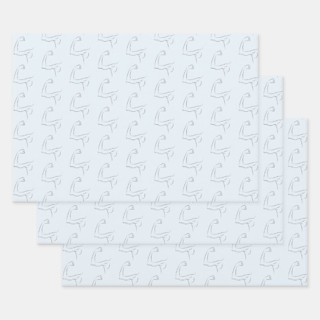 Modern and Strong Man on Father's Day Wrapping Paper Sheets (Set)