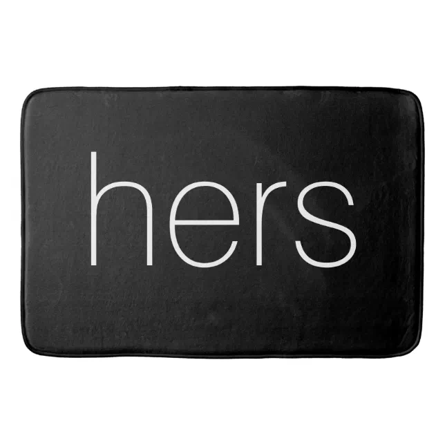 Modern and Stylish Black and White hers Bath Mat Zazzle