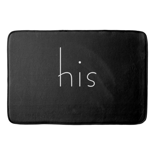 Modern and Stylish Black and White his Bath Mat