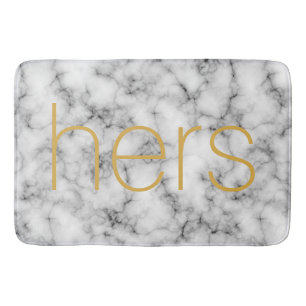 Modern and Stylish Marble Pattern hers Bath Mat