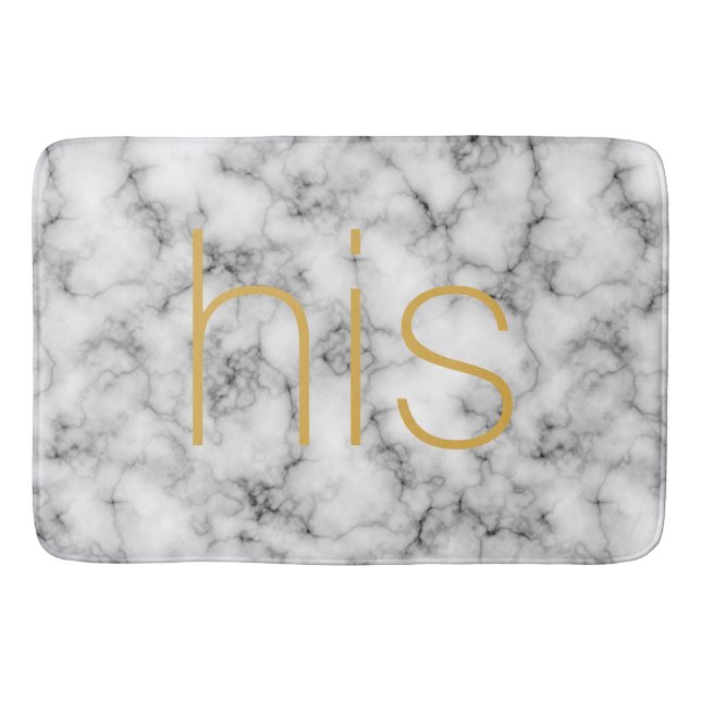 Modern and Stylish Marble Pattern his Bath Mat (Front)