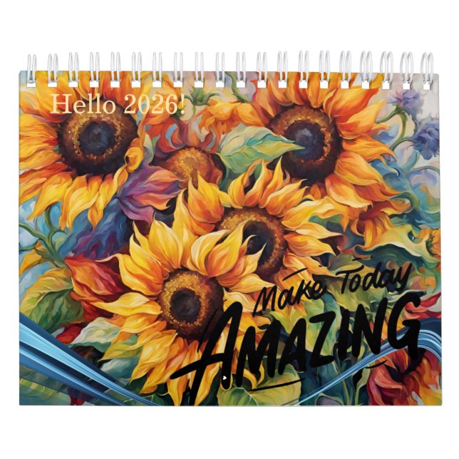 Modern and Stylish Sunflower Calendar 2026 Monthly (Cover)