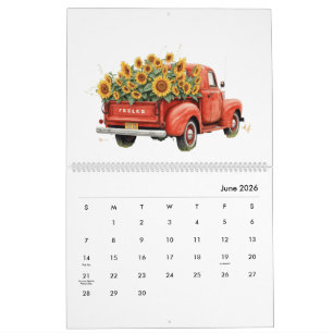 Modern and Stylish Sunflower Monthly Calendar 2026