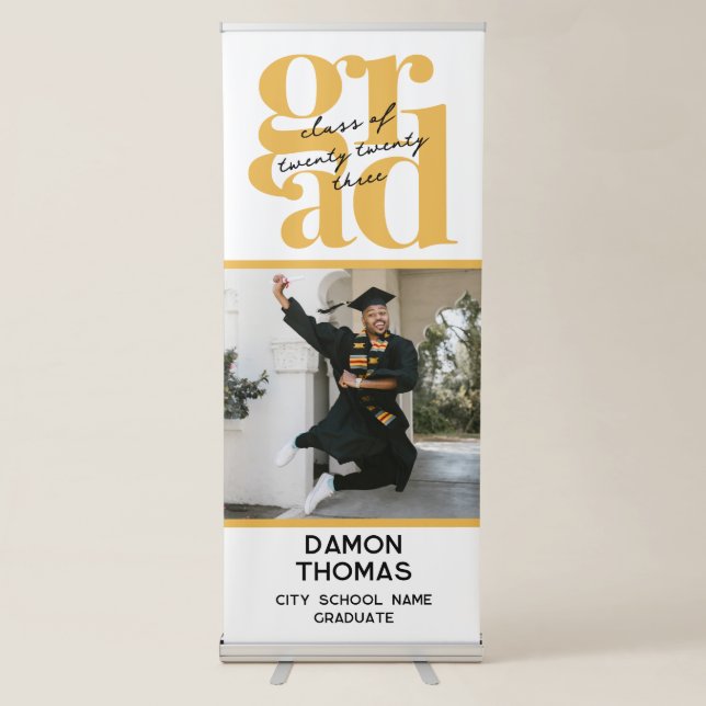 Modern and Traditional Photo Graduation Retractable Banner (Front)