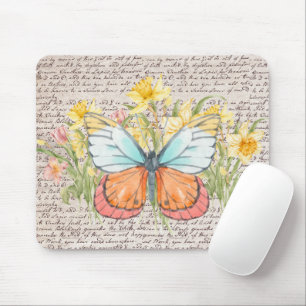 Modern and trendy kraft paper background Botanical Mouse Pad