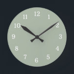 Modern And Trendy Sage Green And White   Round Clock<br><div class="desc">Modern and trendy sage green clock for your home wall decor.</div>
