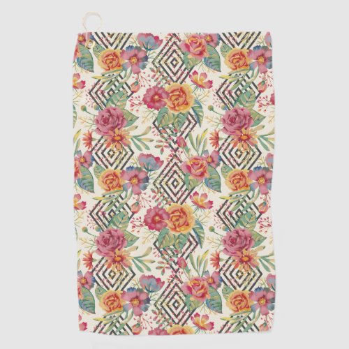 Modern and unique floral bouquet golf towel