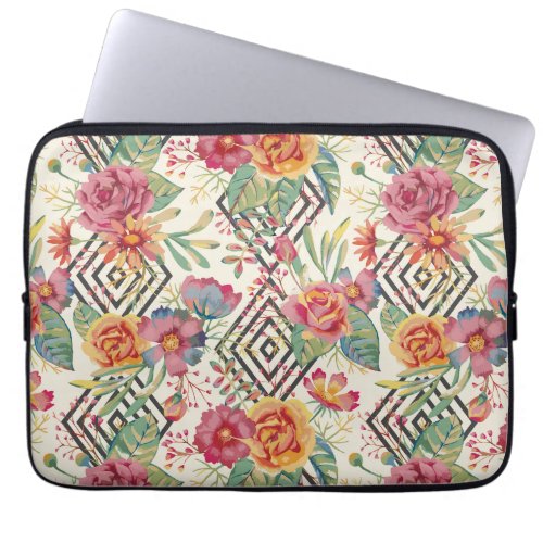 Modern and unique floral bouquet laptop sleeve