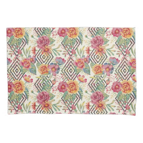 Modern and unique floral bouquet pillow case