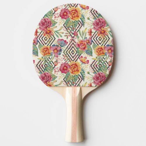 Modern and unique floral bouquet ping pong paddle