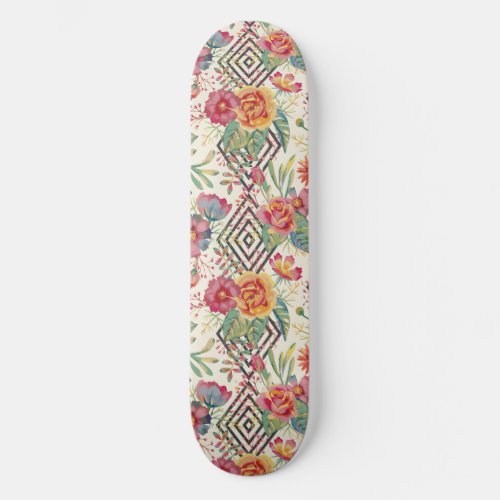 Modern and unique floral bouquet skateboard