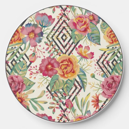 Modern and unique floral bouquet wireless charger 