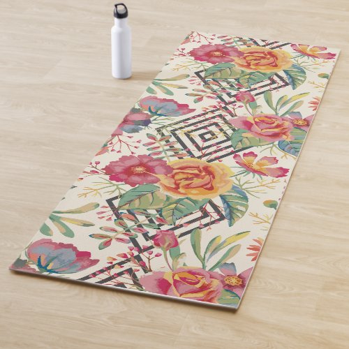 Modern and unique floral bouquet yoga mat