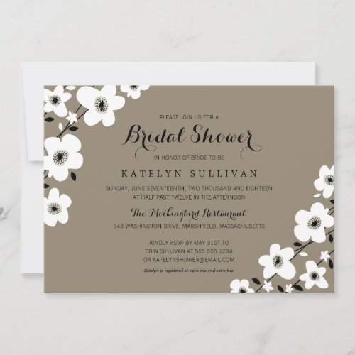 Modern Anemone  Bridal Shower Invitation