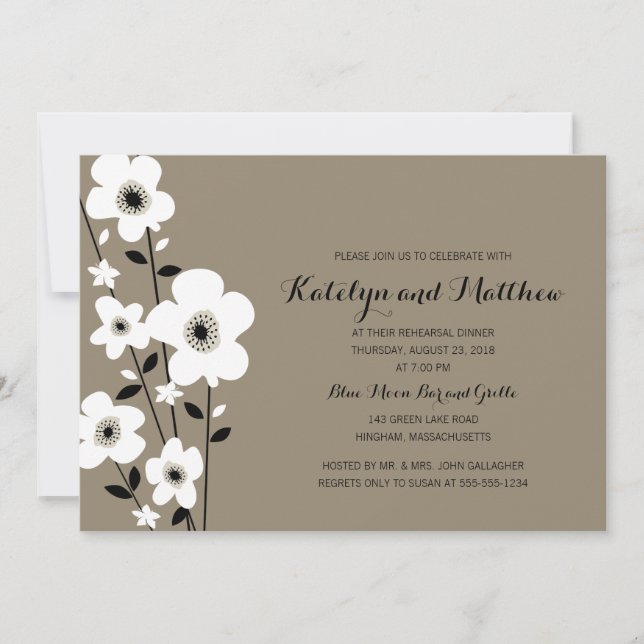Modern Anemone | Rehearsal Dinner Invitation (Front)