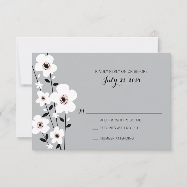 Modern Anemone | Wedding RSVP Card (Front)