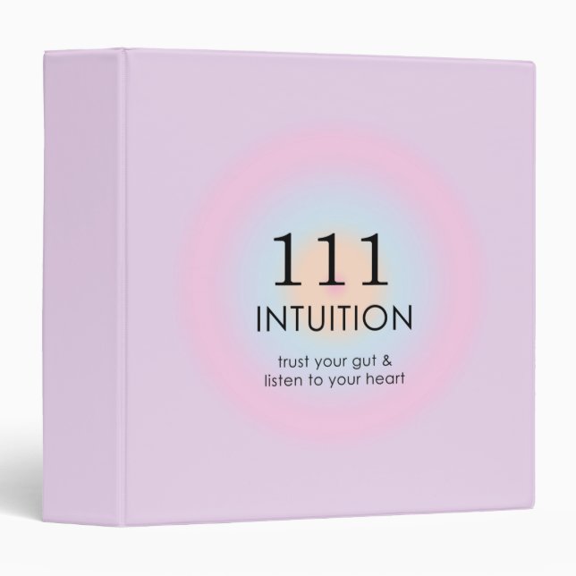 Modern Angel Numbers Numerology 111 Intuition   3 Ring Binder (Front/Spine)