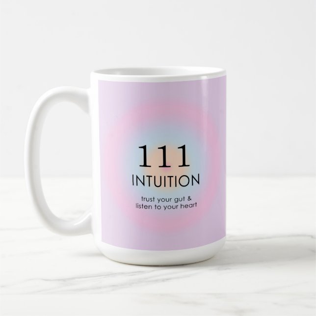 Modern Angel Numbers Numerology 111 Intuition Coffee Mug (Left)