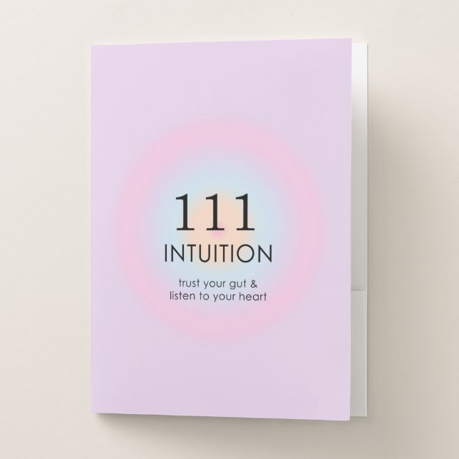 Modern Angel Numbers Numerology 111 Intuition  Pocket Folder (Front)