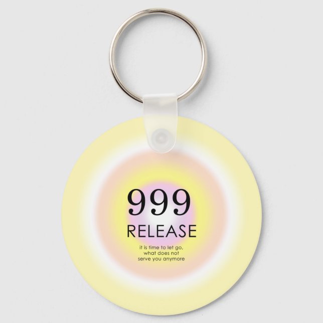Modern Angel Numbers Numerology Meaning 999   Keychain (Front)