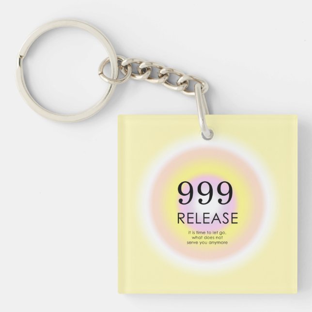 Modern Angel Numbers Numerology Meaning 999   Keychain (Front)