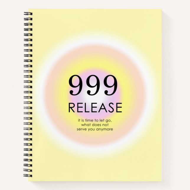Modern Angel Numbers Numerology Meaning 999 Notebook (Front)
