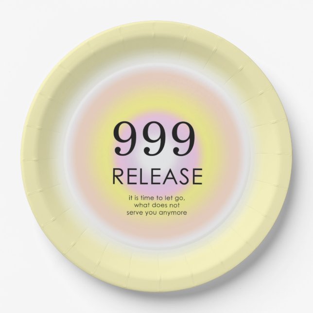 Modern Angel Numbers Numerology Meaning 999    Paper Plates (Front)
