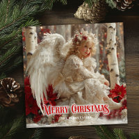 Modern angelic angel red gold festive radiation