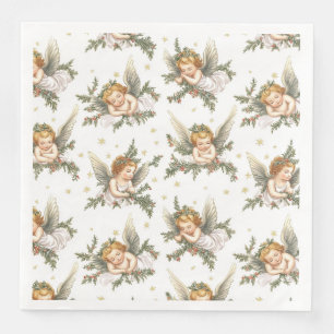 Modern angels pattern paper dinner napkins