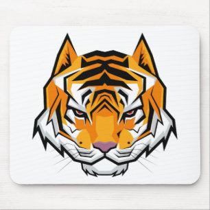 Modern Angry Tiger Head Mouse Pad
